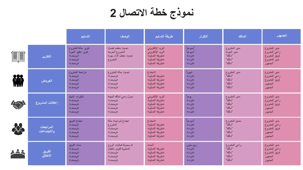 قالب خطة الاتصال 2 خلفية باور بوينت